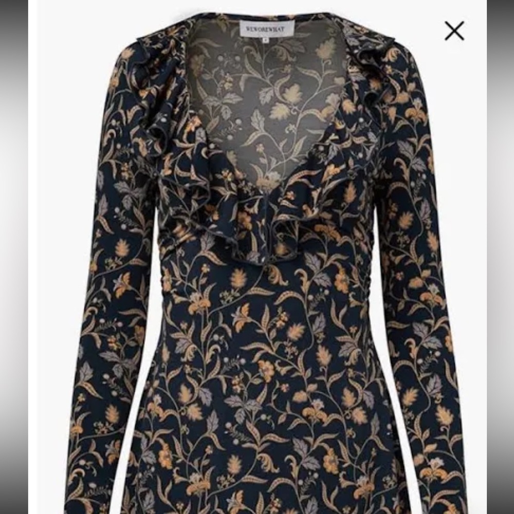 We Wore What Deep V Long Sleeve Dress